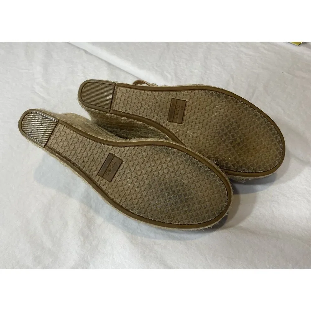 Toms Women's Monica Espadrille Wedge Open Toe Sandal Shoe‎ Casual Size 9.5W